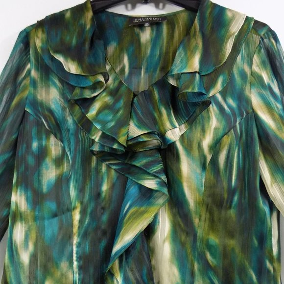 Jones New York Petite Collection Ruffle Front Blouse Size 12P READ DESCRIPTION - Picture 2 of 10